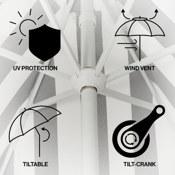 Collins 9 ft. Classic Cottage Tassel Market Patio Umbrella